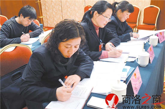 柞水團代表正在認真撰寫建議。 （記者 李敏 費翔 攝）